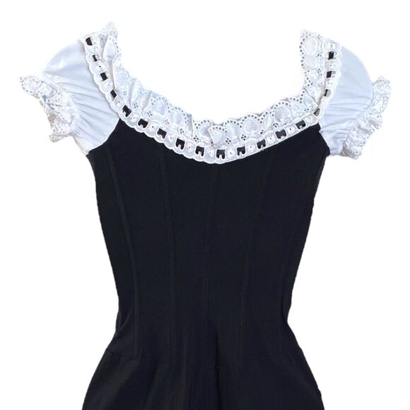 Mara Margo Paris Corset Mini Milkmaid Dress Small-S Black White -EU38-Small/S - Picture 15 of 16